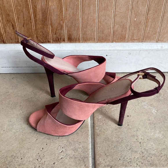 Aldo Women's Dual-Tone Sandals in Pink and Burgundy - Picture 6 of 8